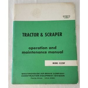 Wabco Model C229F Tractor & Scraper Manual
